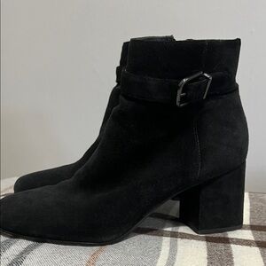 Via Spiga Black Suede Ankle Boots